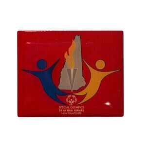 New Hampshire 2014 Special Olympics Red Rectangular Lapel Pin